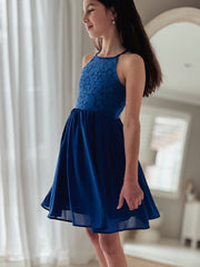 Norah Royal Blue Girls Dress - A Little Lacey