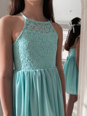 Norah Turquoise Girls Dress - A Little Lacey