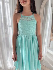 Norah Turquoise Girls Dress - A Little Lacey