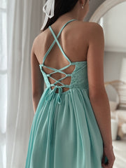 Norah Turquoise Girls Dress - A Little Lacey