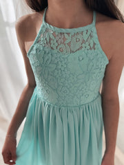 Norah Turquoise Girls Dress - A Little Lacey