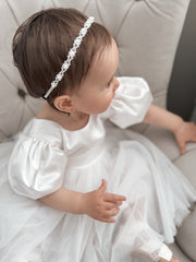 Nova Girls Pearl & Diamnate Silver Headband - A Little Lacey