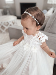 Nova Girls Pearl & Diamnate Silver Headband - A Little Lacey