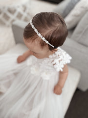 Nova Girls Pearl & Diamnate Silver Headband - A Little Lacey