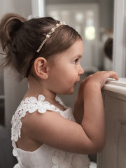 Nova Girls Pearl & Diamnate Gold Headband - A Little Lacey