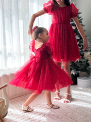 Nina Red Sparkle Christmas Dress - A Little Lacey