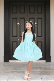 Norah Turquoise Girls Dress - A Little Lacey