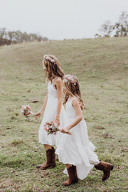 Olivia Girls High Low Dress - White - A Little Lacey