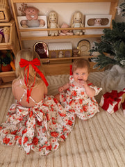 Olive Baby Girls Floral Christmas Romper - A Little Lacey