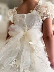 Petal Ivory Embroidered Baby Dress - A Little Lacey