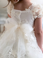Petal Ivory Embroidered Baby Dress - A Little Lacey