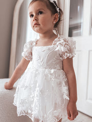 Petal White Embroidered Baby Dress - A Little Lacey