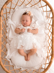 Petal White Embroidered Baby Dress - A Little Lacey