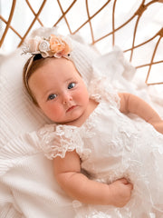 Petal White Embroidered Baby Dress - A Little Lacey