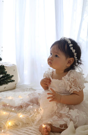 Libby Girls White Flower Headpiece - A Little Lacey