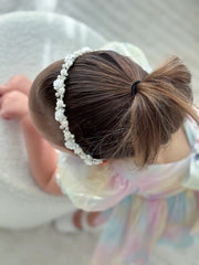 Petals and Grace Girls Headband - White - A Little Lacey