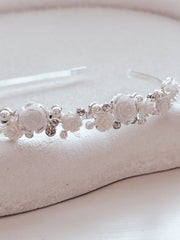 Petals and Grace Girls Headband - White - A Little Lacey