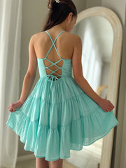 Phoebe Chiffon Girls Dress - Turquoise - A Little Lacey