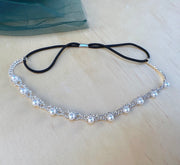 Nova Girls Pearl & Diamnate Silver Headband - A Little Lacey