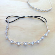 Nova Girls Pearl & Diamnate Silver Headband - A Little Lacey