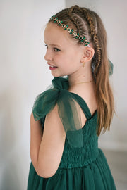 Fleur Crystal Rhinestone Headpiece- Green - A Little Lacey