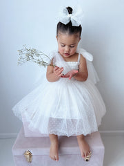 Poppy White Swiss Dot Dress - A Little Lacey