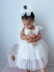 Poppy White Swiss Dot Dress - A Little Lacey