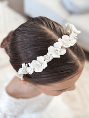 Elodie Girls Porcelain White Flower Headband - A Little Lacey