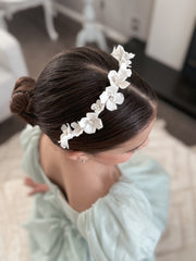 Elodie Girls Porcelain White Flower Headband - A Little Lacey