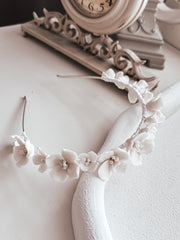 Elodie Girls Porcelain White Flower Headband - A Little Lacey