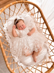 Penelope White Embroidered Baby Dress - A Little Lacey