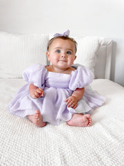 Lucy Puff Sleeve Lilac Baby Dress - A Little Lacey