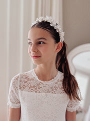 Porcelain Bloom Girls Headpiece - A Little Lacey