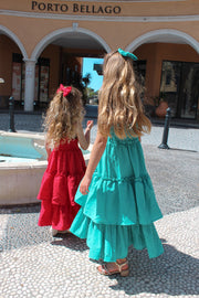 Sabrina Girls Red Christmas Maxi Dress - A Little Lacey