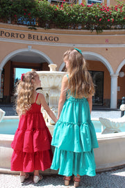 Sabrina Girls Red Christmas Maxi Dress - A Little Lacey