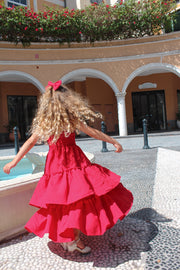 Sabrina Girls Red Christmas Maxi Dress - A Little Lacey