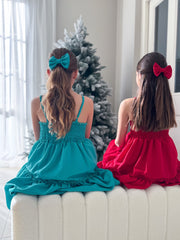 Sabrina Girls Green Christmas Maxi Dress - A Little Lacey