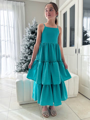 Sabrina Girls Green Christmas Maxi Dress - A Little Lacey