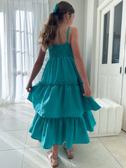 Sabrina Girls Green Christmas Maxi Dress - A Little Lacey