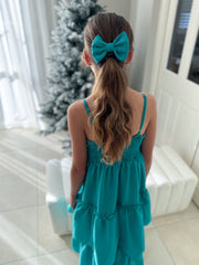 Sabrina Girls Green Christmas Maxi Dress - A Little Lacey