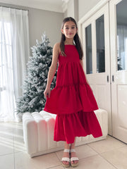 Sabrina Girls Red Christmas Maxi Dress - A Little Lacey