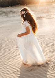 Sasha Girls White Chiffon Dress - A Little Lacey