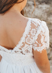 Sasha Girls White Chiffon Dress - A Little Lacey