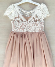 Sasha Girls Dusty Blush Dress - A Little Lacey