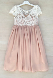 Sasha Girls Dusty Blush Dress - A Little Lacey