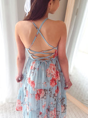 Savannah Girls Dusty Blue Maxi Dress - A Little Lacey