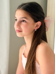 Girls Silver Flower Earrings - A Little Lacey