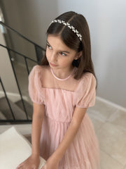 Silver Heart Girls Headband - A Little Lacey