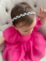 Silver Heart Girls Headband - A Little Lacey