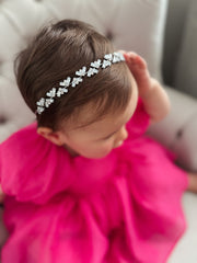 Silver Heart Girls Headband - A Little Lacey